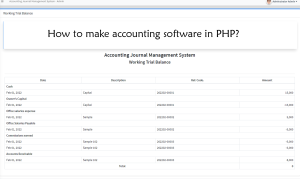 How to make accounting software in PHP?